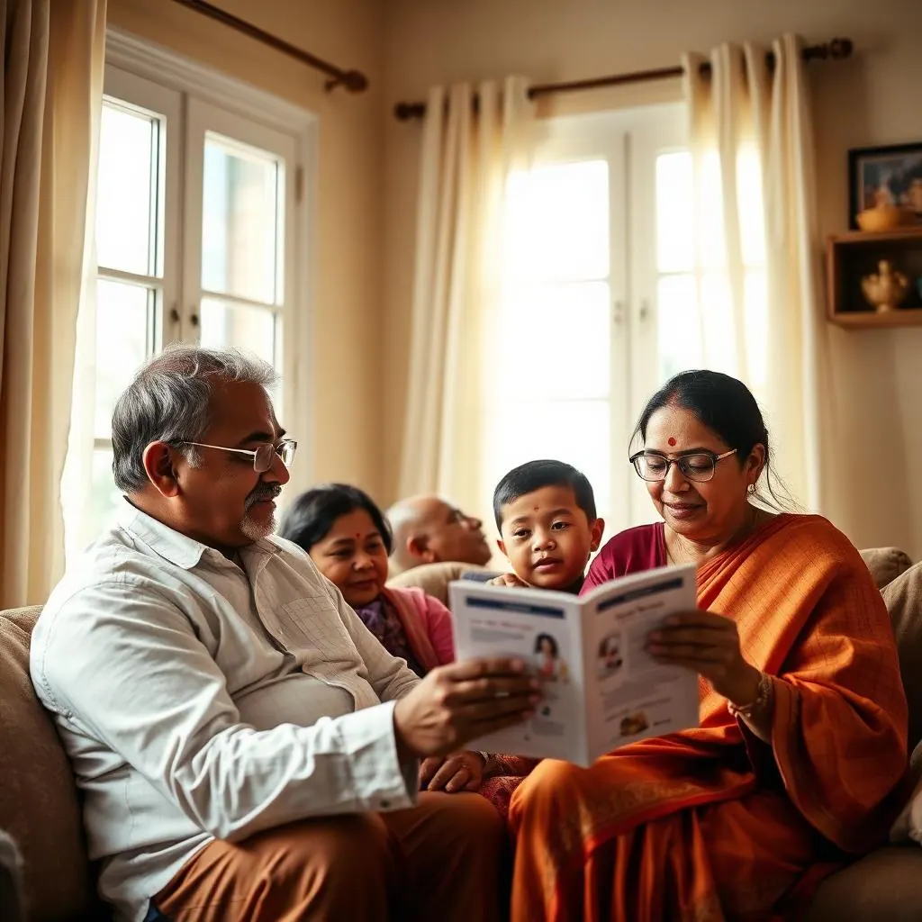 Family reading a patient guide together
